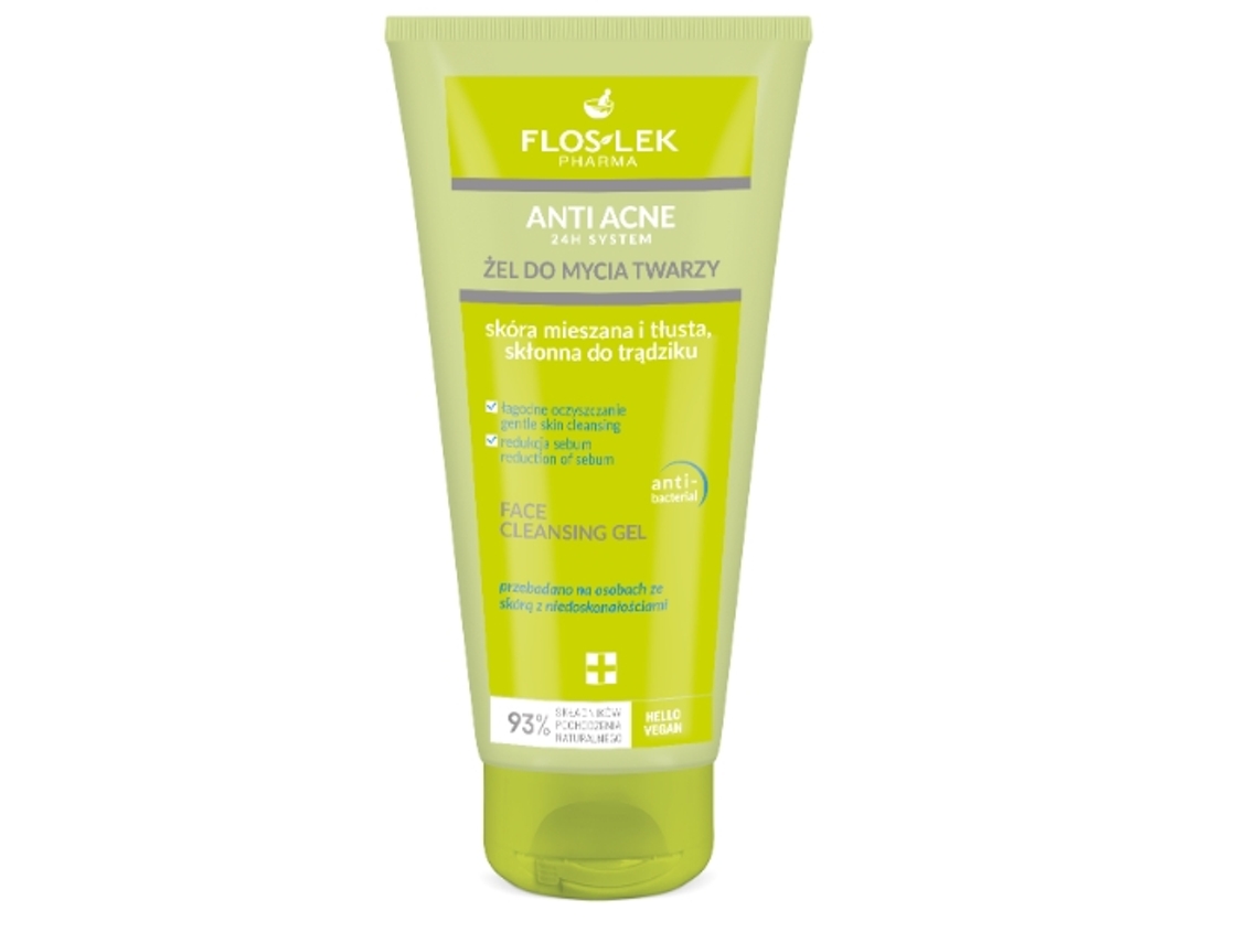 Gel De Limpeza Facial Flos Lek Sistema Anti Acne 24h, 200 Ml Floslek