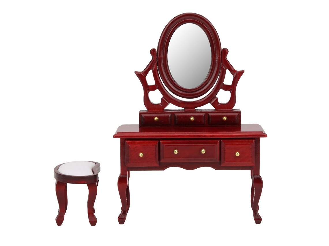 Cômoda E Banco De Quarto Em Miniatura 1:12 Para Acessório De Brinquedo De Casa De Boneca