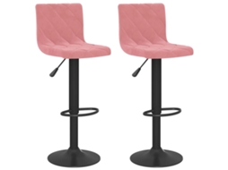Bancos de Bar 2 Pcs Veludo Rosa MAISON EXCLUSIVE