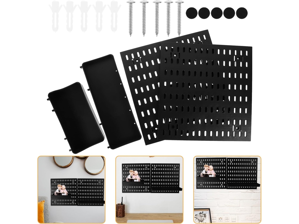 1 Conjunto De Organizador De Parede Com Ganchos E Painel Perfurado Sem Furos Para Cozinha E