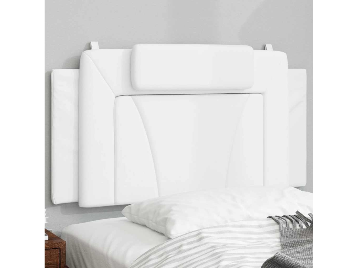 Vidaxl Almofadão De Cabeceira Viana 100 Cm Couro Artificial Branco