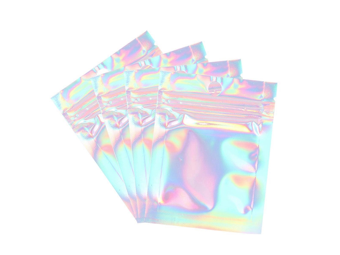 100 Unidades De Sacos Plásticos Para Embalagem Joias, Bolsa Elegante Com Zíper, Cor Vibrante, Uso Doméstico, Em Festas E Lojas, Ta Aquaforge