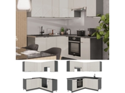 Cozinha Em Ângulo Fame Line, 160x60cm Sem Pt, Cinzabeige/antracite, Antracite, Vicco