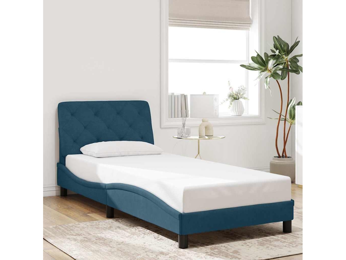 Vidaxl Estrutura De Cama Sem Colchão 80x200 Cm Veludo Azul