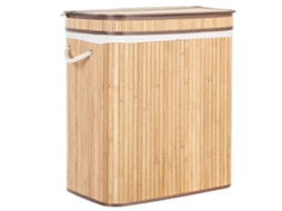 Canasta Decorativa Beliani Kalthota De Bambú Marrón 52x34x60