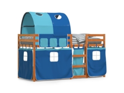 Bunk Bed, Bunk Beds Vidaxl Azul Madeira De Pinho (90 X 200 Cm)