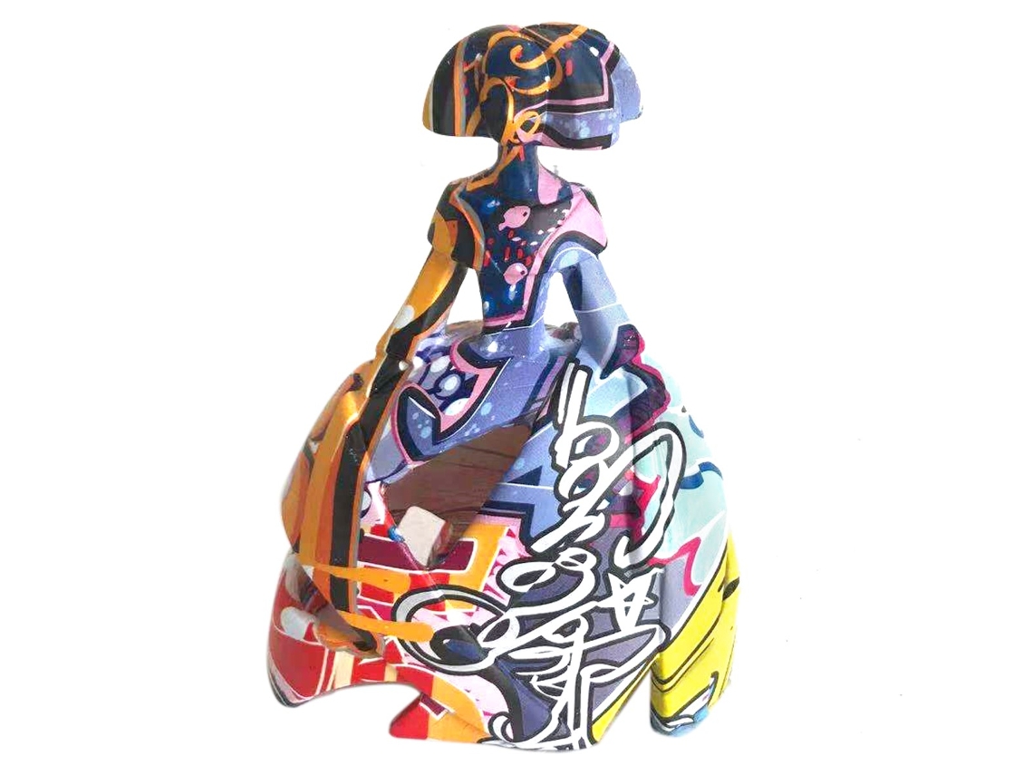 Figura Decorativa BY SIGRIS Menina Graffiti.