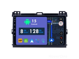 Auto Rádio Carro Bluetooth Autoradio 8GB RAM 128G ROM CarPlay Navegação GPS Ecrã Táctil RoverOne para Toyota Land Cruiser Prado 120 3 2002-2009