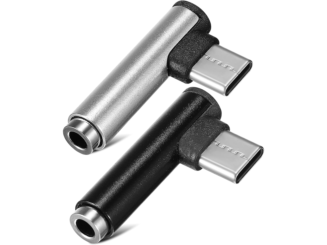 Kit Com 2 Adaptadores De Áudio Usb-c Para 3, Compactos Em Plástico