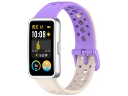 Pulseira De Silicone Com Botão De Metal E Furo Redondo Para Huawei Band 10/9/8