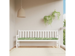 Vidaxl Almofadão P/ Banco De Jardim 200x50x7 Cm Tecido Padrão Folhas