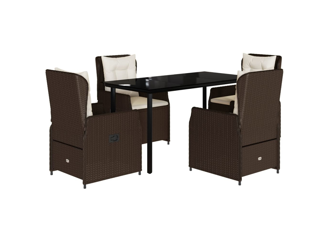 Garden Dining Set, Garden Dining Sets Vidaxl Marrom Rattan / Vime (140 X 70 X 74 Cm)