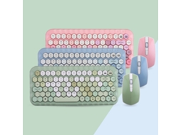Conjunto De Teclado E Mouse Sem Fio Mini, Layout De Favos De Mel, Compatível Com Laptops E Desktops