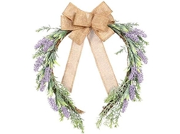 Guirnalda De Lavanda Artificial Para Puerta Decoración Floral Con Arco De Ratán 40cm