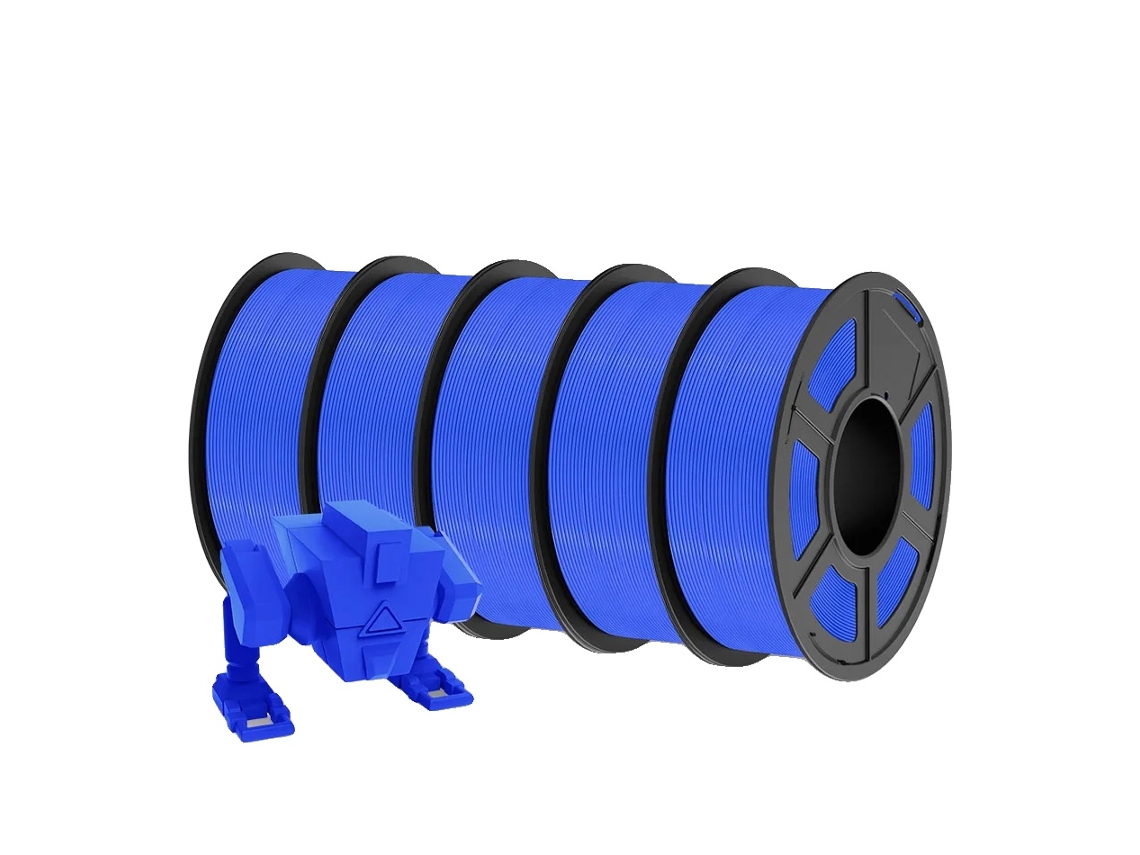 Filamento Para Impressora 3d, Diã¢metro De 1,75 Mm, Aderãªncia De Camadas Aprimorada, Pla P Azul 5 Rolos Oem