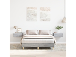 Estrutura De Cama 120x190 Cm Cinza Sonoma Em Madeira Revestida