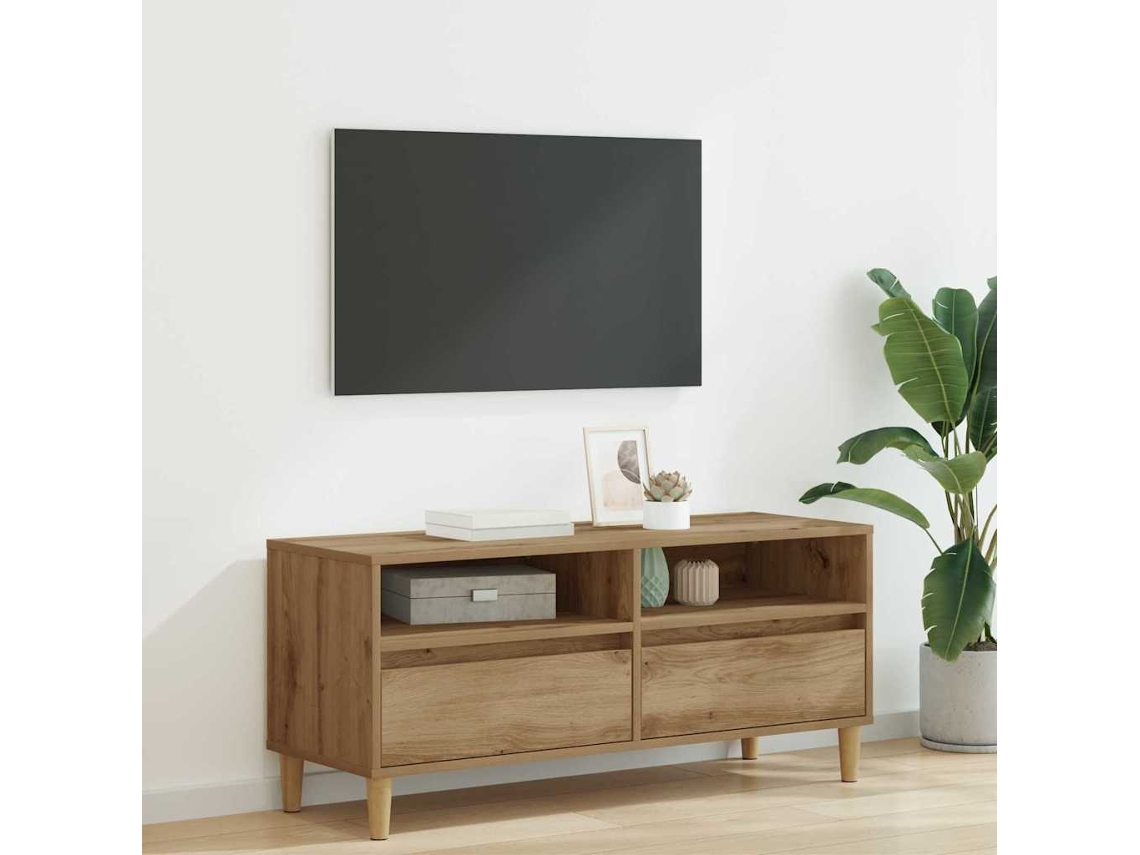 Vidaxl Gabinete Para Tv 100 X 34,5 X 44,5 Cm Carvalho Artesanal