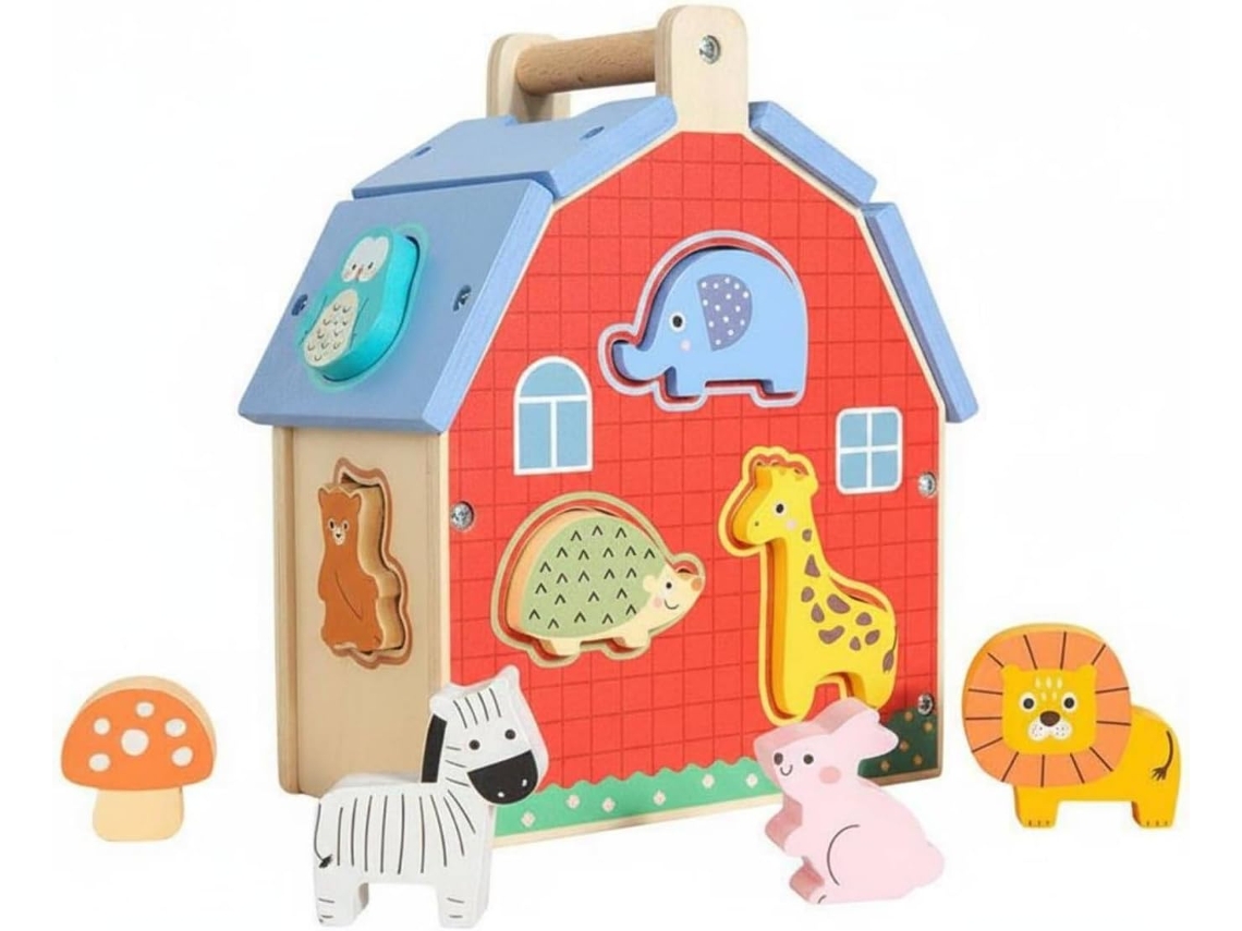 Quebra-cabeça Educativo Infantil Em Forma De Casinha Animais,