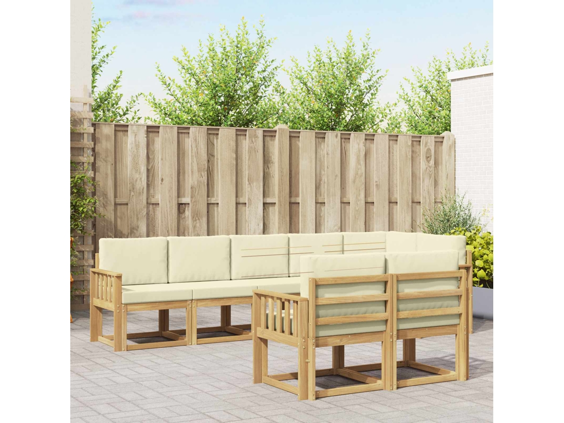 Vidaxl Conjunto De Sofás Para Exterior 8 Unid. Branco E Creme