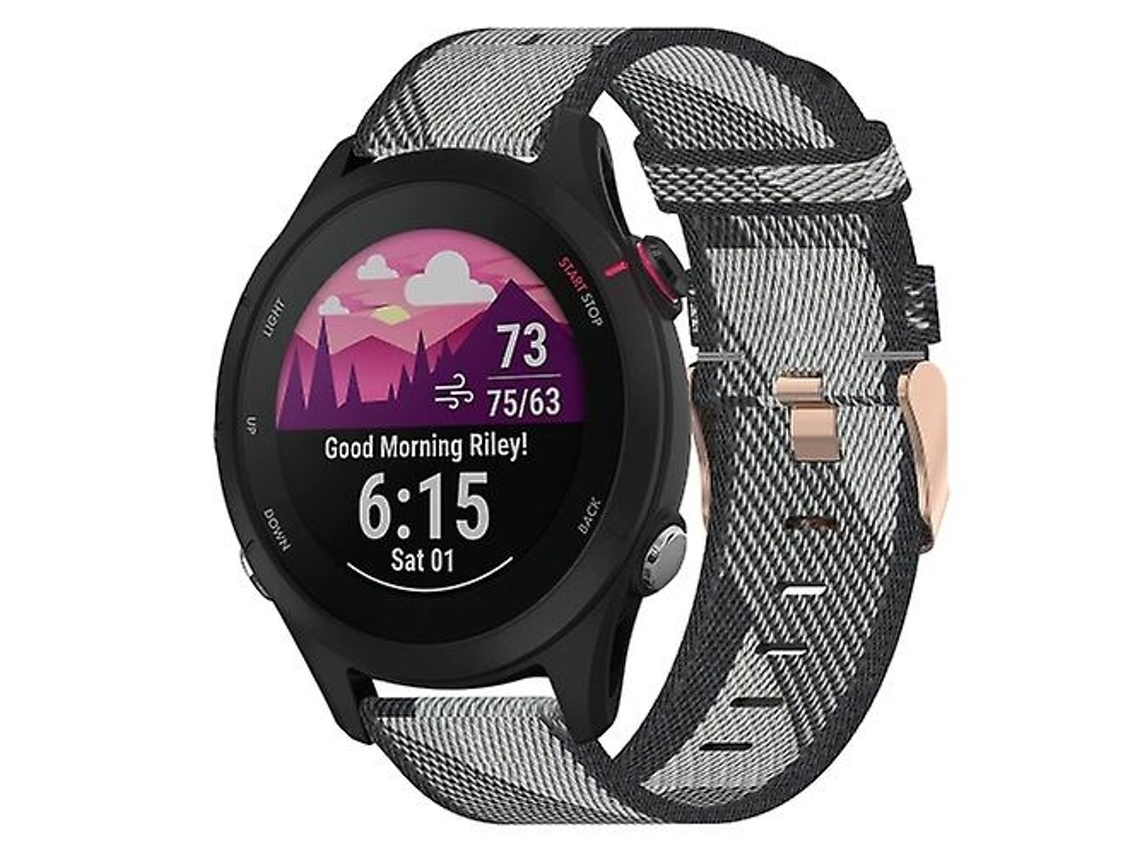 Pulseira De Relógio Lurelia Para Garmin Forerunner 255s 18 Mm Cinza
