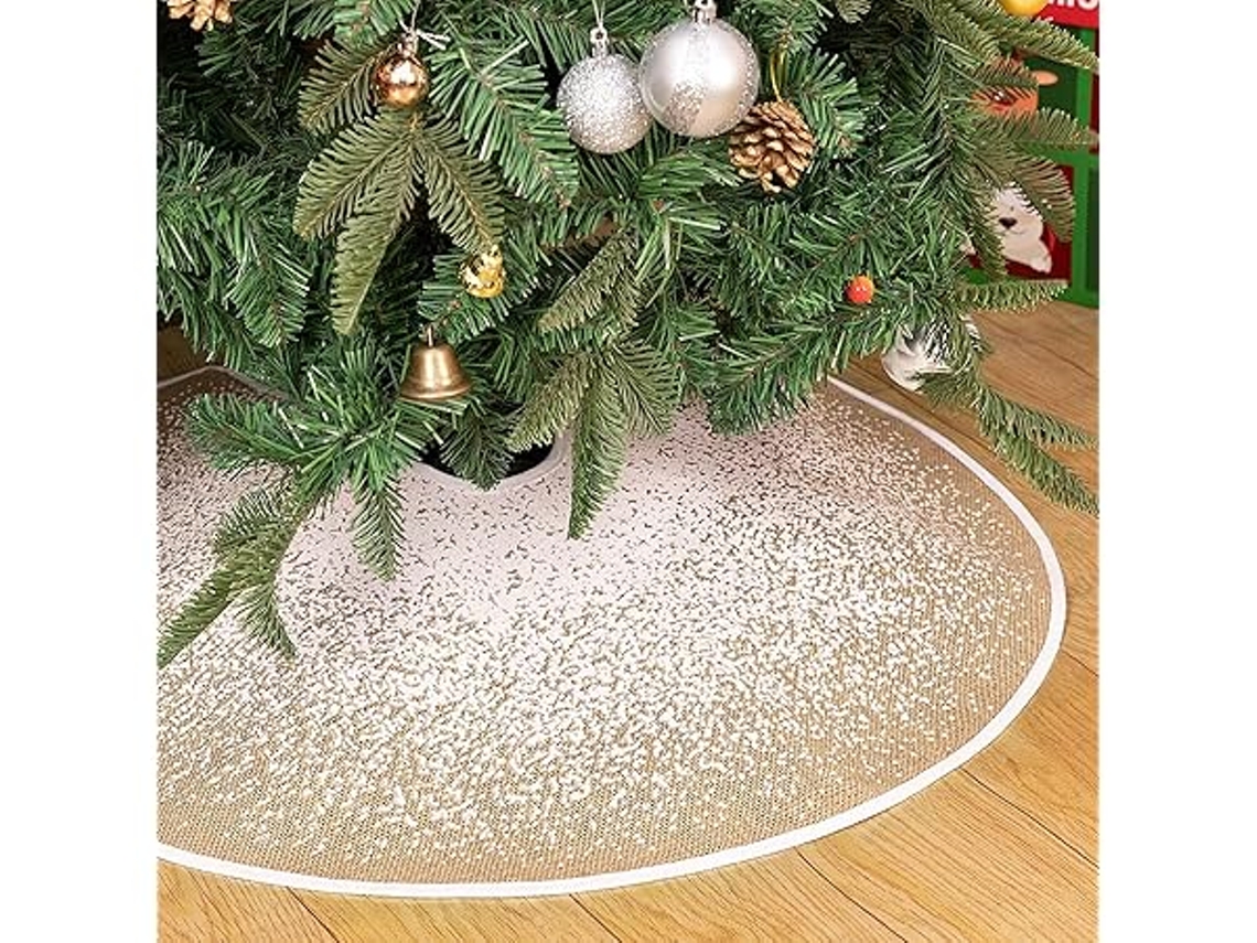 Saia para Árvore de Natal com Flocos de Neve Brancos, 76 Cm, Ideal para Decoração em Festas Festivas, Ergonômico, Uso Diário STELASPLEN