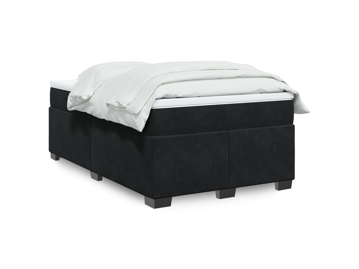 Vidaxl Cama Boxspring Com Colchão 120x200 Cm Veludo Preto