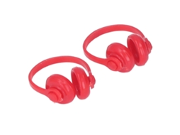 Mali 2pcs Modelo de Fone de Ouvido em Miniatura 1/12 Escala para Casa de Bonecas Vermelho