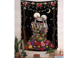 Omni tapiz de Parede com Design de Esqueleto Humano Hippie para Dormitório Decoração 148*200cm