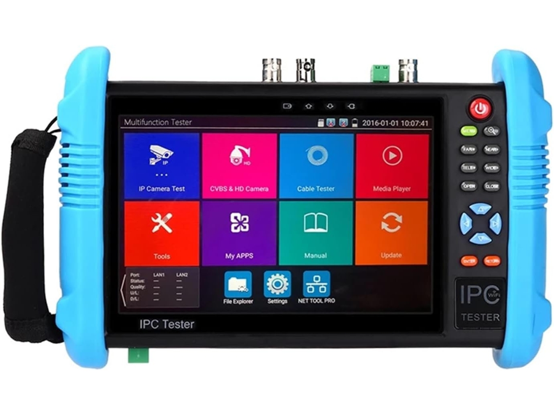 Testador Portátil para Câmeras de Segurança Cftv 4k de 7 Polegadas com Saída Poe e Teste de Wi fi Dc12v. SFUSHOS