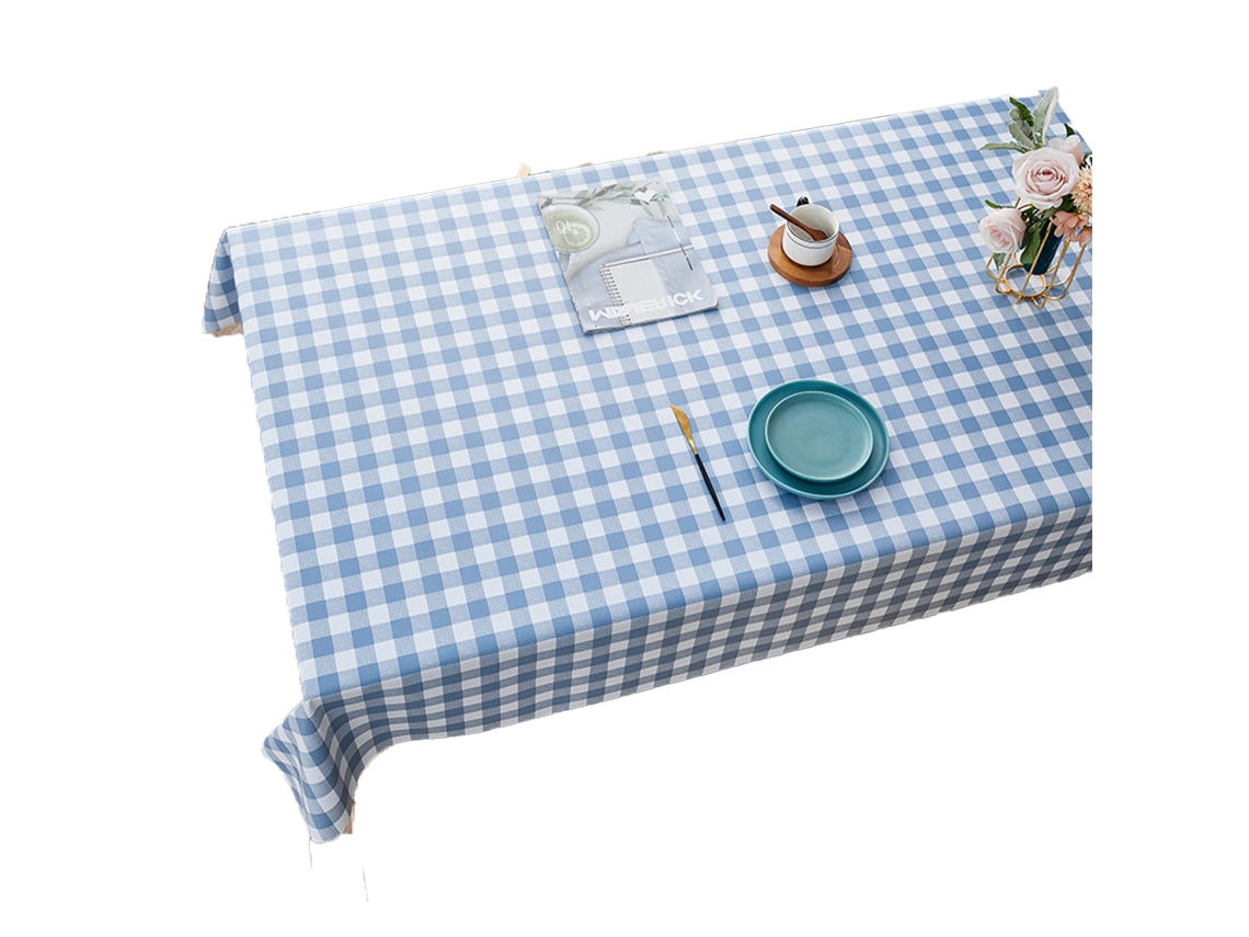 Pano de Mesa de Pvc À Prova D'Água e À Prova de Óleo Pano de Mesa Adequado para Grade Média Interna e Externa Azul Claro 140 * 180 Cm
