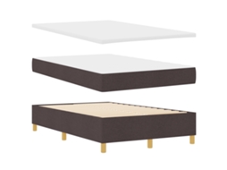 Estrutura De Cama Elegante Castanha Escura Vidaxl Castanho Fabric (120x200 Cm)