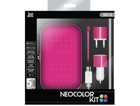 Conjunto de Acessórios TWODOTS Neocolor para Nintendo 3DS XL Rosa