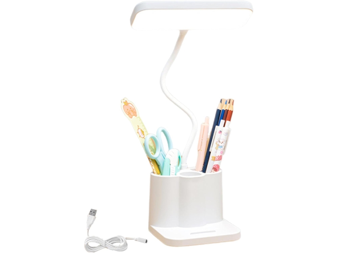 Luminária de mesa genérica semi-fibra – ABS+PP, luminária de mesa a bateria