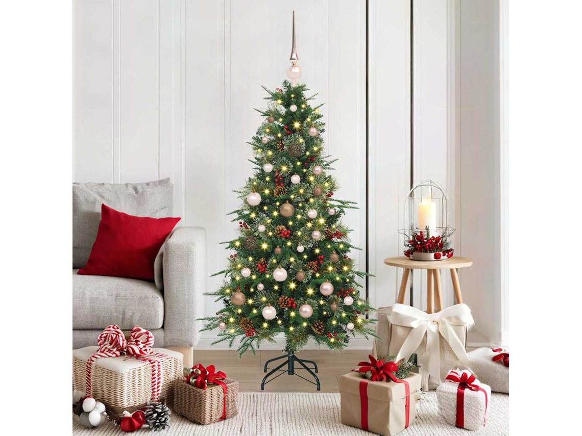 Vidaxl Árvore De Natal Articulada Artificial Verde 150 Cm Pe E Pvc
