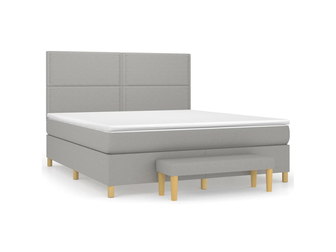 Box Spring Bed, Box Spring Beds Vidaxl Cinzeto Tecido (180 X 200 Cm)