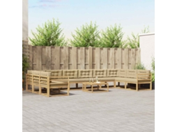 Vidaxl Conjunto De Sofás Para Exterior 11 Unid. Branco E Bege