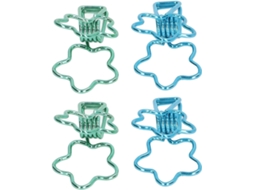 Clips de papel em formato de flor, pequenos e resistentes, 100 unidades para documentos de mesa, azul-esverdeado, leves.