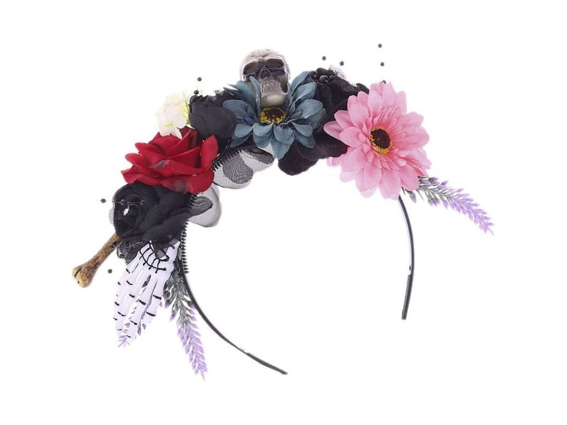 Gorra De Halloween Corolla Calavera Día De Los Muertos Corona De Flores Para Fiesta
