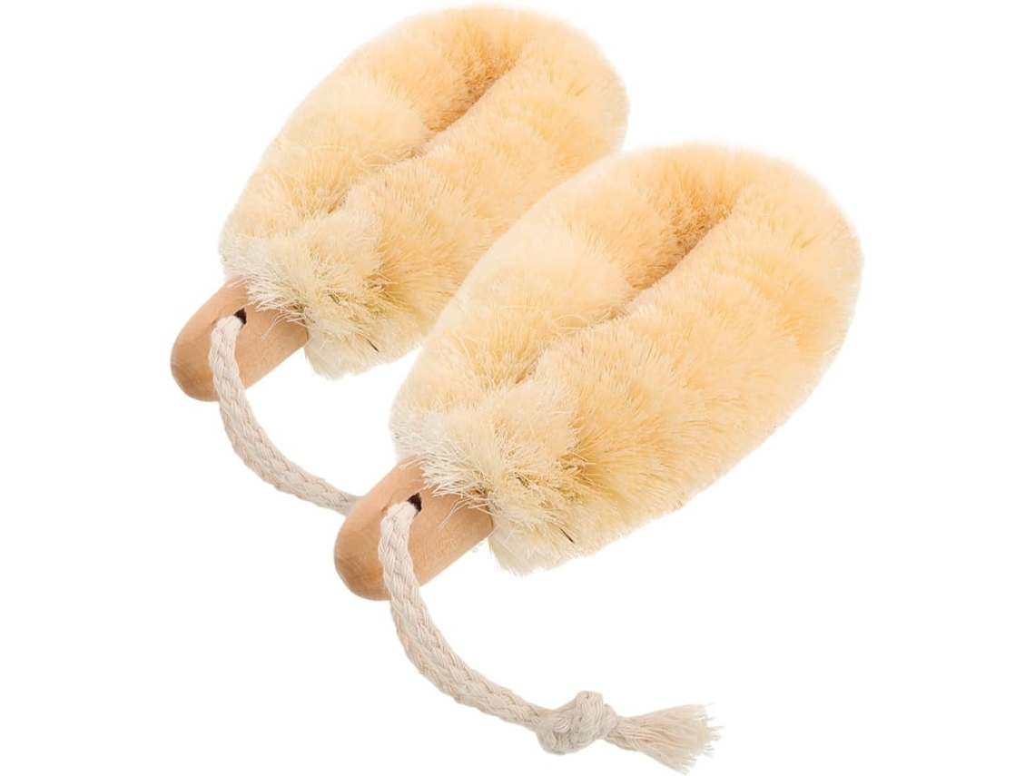 Escova De Banho Soimiss Sisal Natural 2 Peças, Escova Esfoliante Corporal E Multiuso Para Banheiro, Para Remover Pele