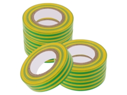 Fita Isolante Elétrica Bicolor, Amarela E Verde, 6 Unidades De 20 Metros Pvc Para Fácil Identificação E Uso Seguro Em