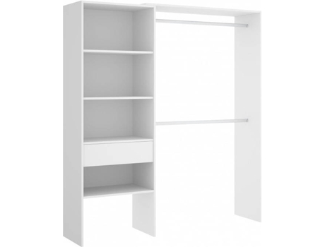 Roupeiro  SUIT 03K13843 Branco (Madeira e Metal - 160 x 40 x 187 cm)