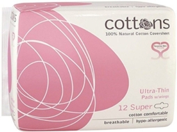 Compressa Super Ultrafina C/Asas 100% Algodão 12 Unidades ALGODÃO ORGÂNICO