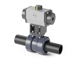 Válvula de Esfera PVC Bidirecional com Atuador Pneumático D/E Termofusão 50 HIDROTEN