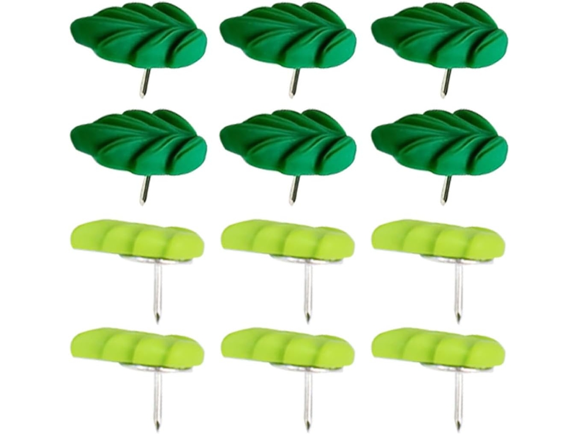 Pinos decorativos de resina em formato de folha, pacote com 20 unidades, para uso em quadrados brancos e divisórias.