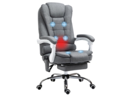 Cadeira Executiva com Massagem, Aquecimento, Linho Cinza ZENCORE SERVICES