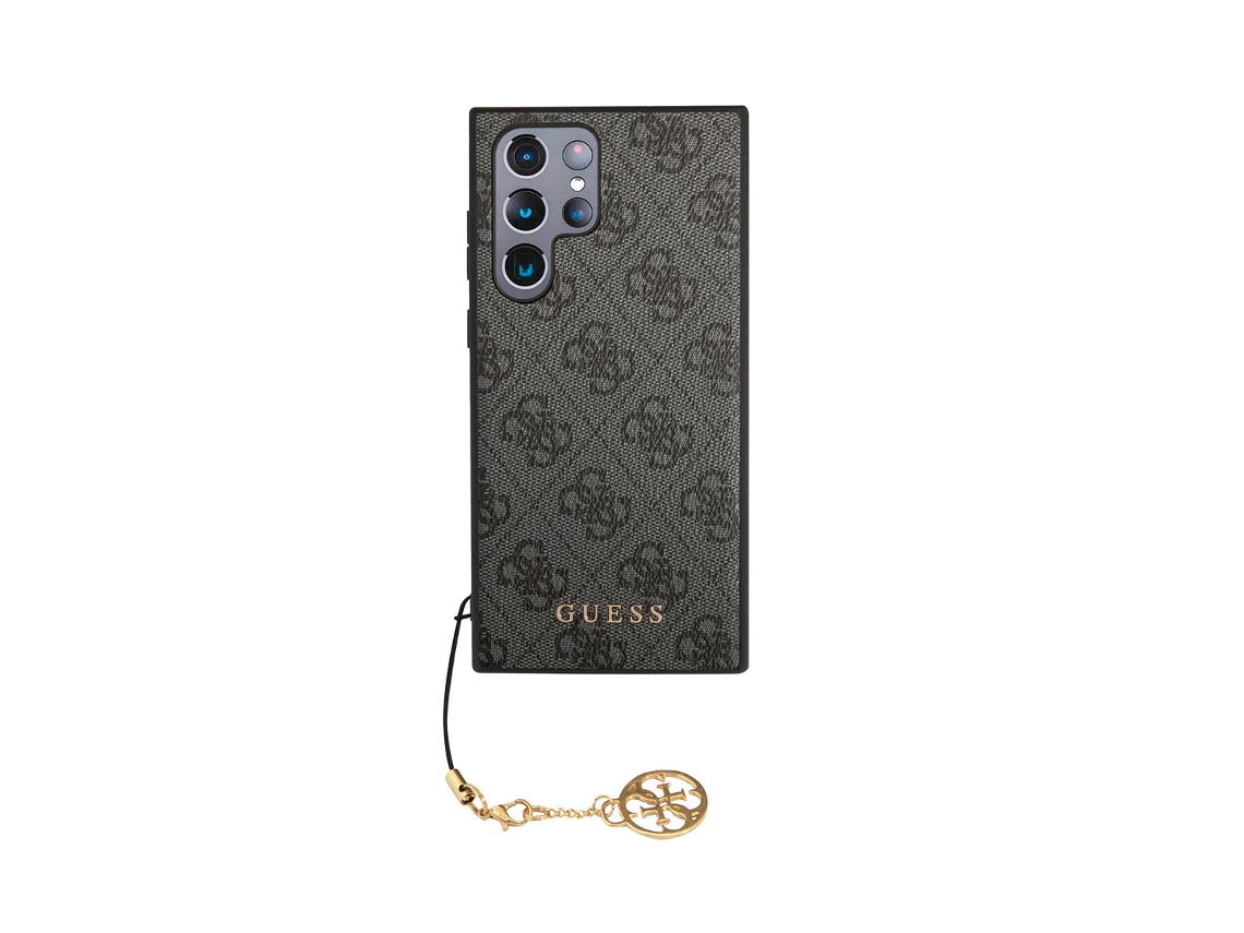 Capa com Cordão Ultra Edition Pingente para Samsung Galaxy S23 Ultra GUESS Acrílico Cinzento