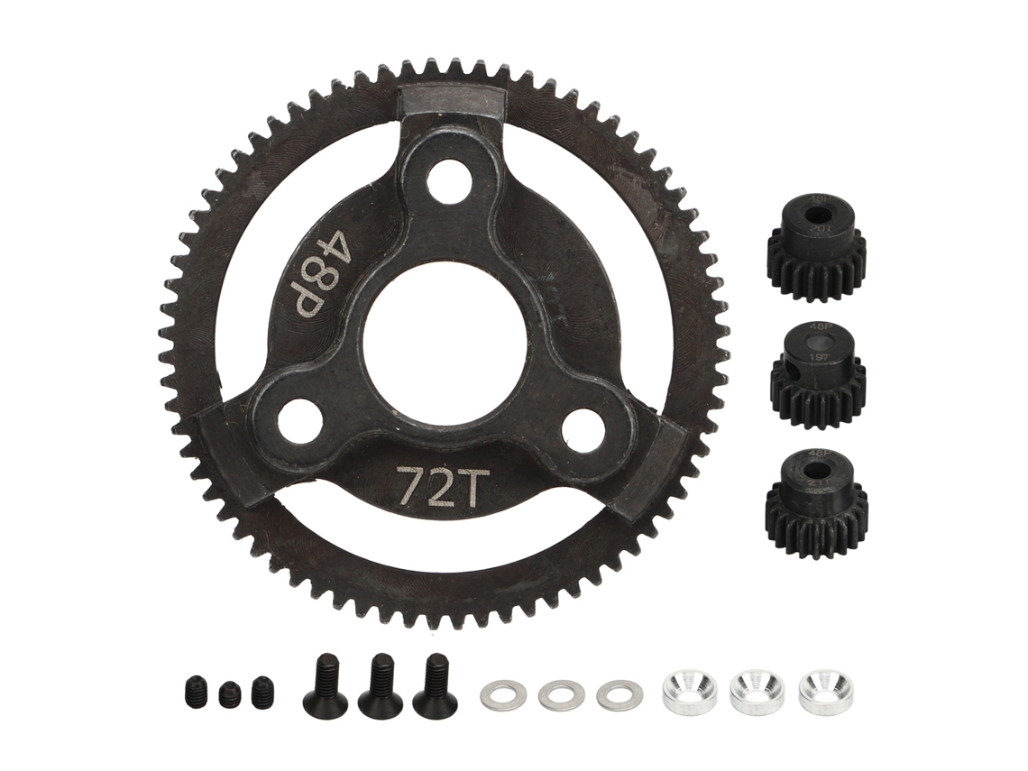 Conjunto De Engrenagens Pinion E Spur De Aço 48p 72t Com 19t 20t 21t Para Traxxas Slash 2wd 1/10 Carros De Controle Remoto