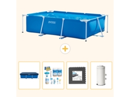 Intex Piscina Com Estrutura Retangular - 300x200x75 Cm - 5-peças S64