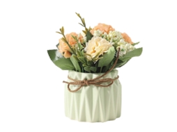 Hortênsias Artificiais com Vaso Mini Flores de Hortênsia Planta Artificial em Vaso de Cerâmica NEVEANCE