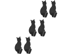 Abaodam Conjunto De 6-ganchos Parede Em Aço Inoxidável Formato Gato Com Adesivo Forte Para Quarto E Cozinha